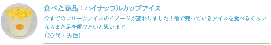食べた商品：パイナップルカップアイス